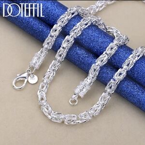 DOTEFFIL 925 Sterling Silver 18 Inch Faucet Chain Necklace